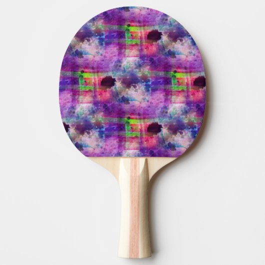 デザインの緑、紫色の質の水彩画 卓球ラケット (正面)