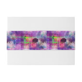 デザインの緑、紫色の質の水彩画 招待状ベリーバンド (裏面例)