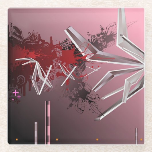 デザインの背景 ガラスコースター (正面)