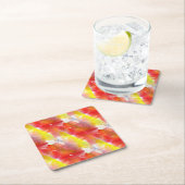 デザインの質の水彩画の背景 スクエアペーパーコースター (インサイチュ)