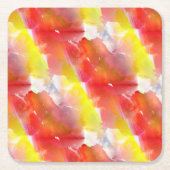 デザインの質の水彩画の背景 スクエアペーパーコースター (正面)