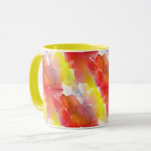 デザインの質の水彩画の背景 マグカップ (正面左)