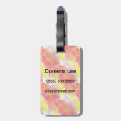 デザインの質の水彩画の背景 ラゲッジタグ (裏面縦)