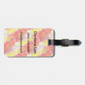 デザインの質の水彩画の背景 ラゲッジタグ (裏面横)