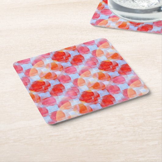 デザインの質の背景からのまぶしさ スクエアペーパーコースター (アングル)