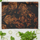 デザインの黒のブラウンのエレガントで暗く目まぐるしい星 キッチンタオル (折り畳み)