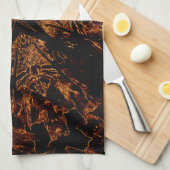 デザインの黒のブラウンのエレガントで暗く目まぐるしい星 キッチンタオル (四つ折り)