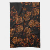 デザインの黒のブラウンのエレガントで暗く目まぐるしい星 キッチンタオル (縦)