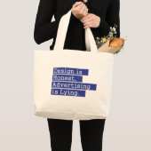 デザインは正直-青です ラージトートバッグ (正面(商品))