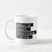 デザインは正直-黒です コーヒーマグカップ (左)