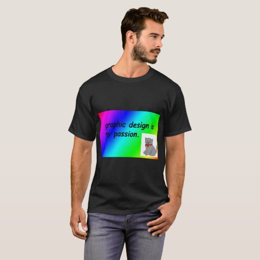 デザインは私の情熱 レインボー コミックサンギフト Tシャツ (正面フル)