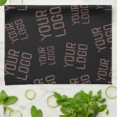 デザインまたはビジネスロゴ |ランダム配置 キッチンタオル (折り畳み)