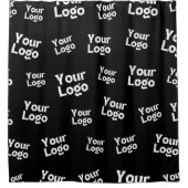 デザインまたはビジネスロゴ |ランダム配置 シャワーカーテン (正面)