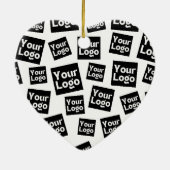 デザインまたはビジネスロゴ |ランダム配置 セラミックオーナメント (裏面)