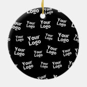 デザインまたはビジネスロゴ |ランダム配置 セラミックオーナメント (裏面)