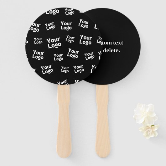 デザインまたはビジネスロゴ |ランダム配置 ハンドファン (正面&裏面)