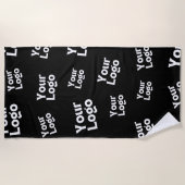 デザインまたはビジネスロゴ |ランダム配置 ビーチタオル (正面)