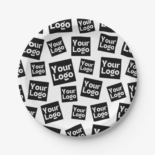 デザインまたはビジネスロゴ |ランダム配置 ペーパープレート (正面)