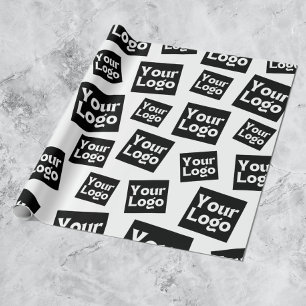 デザインまたはビジネスロゴ  ランダム配置 ラッピングペーパー