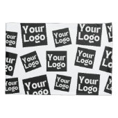 デザインまたはビジネスロゴ |ランダム配置 枕カバー (裏面)