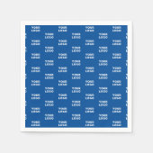 デザインまたはビジネスロゴ | 青いタイル模様 スタンダードカクテルナプキン (正面)