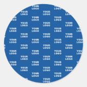 デザインまたはビジネスロゴ | 青いタイル模様 ラウンドシール (正面)