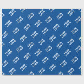 デザインまたはビジネスロゴ | 青いタイル模様 ラッピングペーパー (フラット)