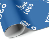 デザインまたはビジネスロゴ | 青いタイル模様 ラッピングペーパー (ロールコーナー)