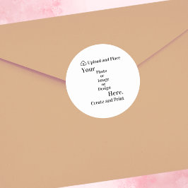 デザインまたは写真のアップロードにシール ラウンドシール