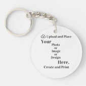 デザインまたは写真のアップロードのキーチェーン キーホルダー (正面)