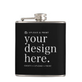 デザインをアップロード - 6オンスの水筒 フラスク (正面)
