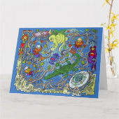 デザインをグリーティングカードに押し込む。 カード (黄色い花)