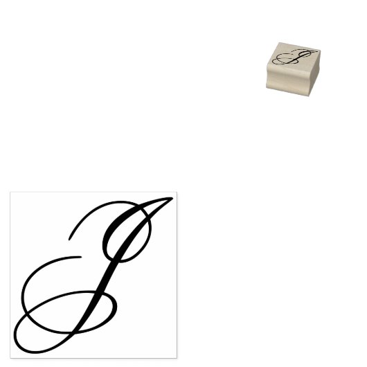 デザインを編集して大文字のファンシーモノグラムJを変更 ラバースタンプ (押印)