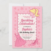 デザインアグラマラスきらめく誕生日 招待状 (正面)