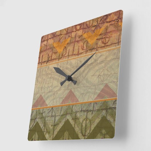 デザインアステカ時計 スクエア壁時計 (傾斜)