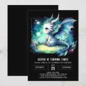 デザインウィムシードラゴン誕生日 招待状 (正面/裏面)