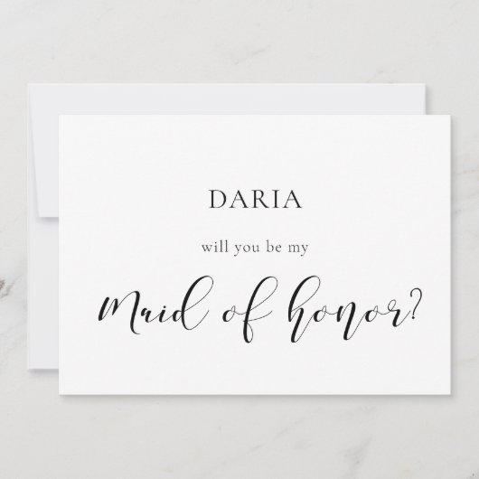 デザインエレガントは私のメイド・オブ・オーナー（花嫁付き添い人）カードか 招待状 (正面)