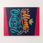 デザインエレガントタイポグラフィママは私のクイーン ジグソーパズル (横)