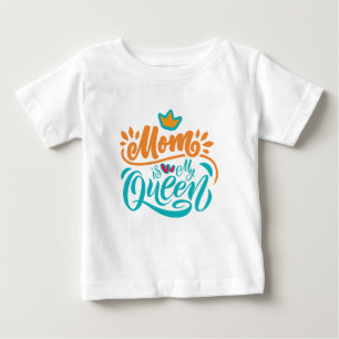 デザインエレガントタイポグラフィママは私のクイーン ベビーTシャツ