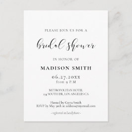 デザインエレガントブライダルシャワー招待 ポストカード