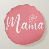 デザインエレガント文字ママタイポグラフィ ラウンドクッション (裏面)