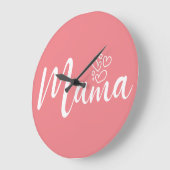 デザインエレガント文字ママタイポグラフィ ラージ壁時計 (傾斜)