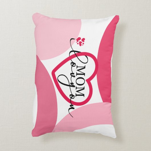 デザインエレガント文字ママ愛するハート アクセントクッション (裏面(縦))