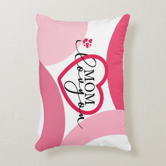 デザインエレガント文字ママ愛するハート アクセントクッション (正面(垂直))