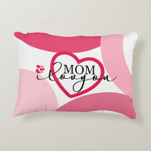 デザインエレガント文字ママ愛するハート アクセントクッション (裏面)