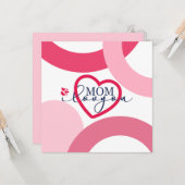 デザインエレガント文字ママ愛するハート カード (正面/裏面インサイチュ)