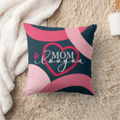 デザインエレガント文字ママ愛するハート クッション (ブランケット)