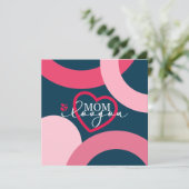 デザインエレガント文字ママ愛するハート サンキューカード (スタンド正面)