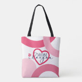 デザインエレガント文字ママ愛するハート トートバッグ (裏面)