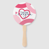 デザインエレガント文字ママ愛するハート ハンドファン (正面)